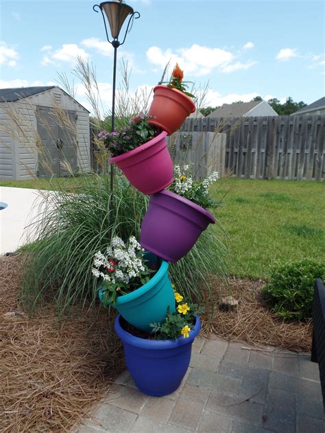 Colorful Topsy Turvy Flower Planter Tipsy Pots Flower Pots Outdoor