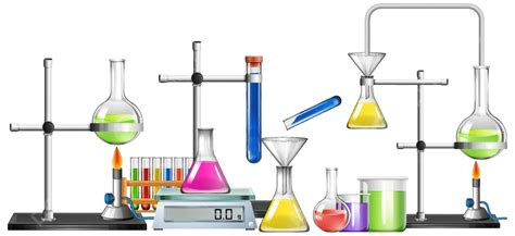 Set Of Science Equipments On White Background Isolated Eps10 Liquid