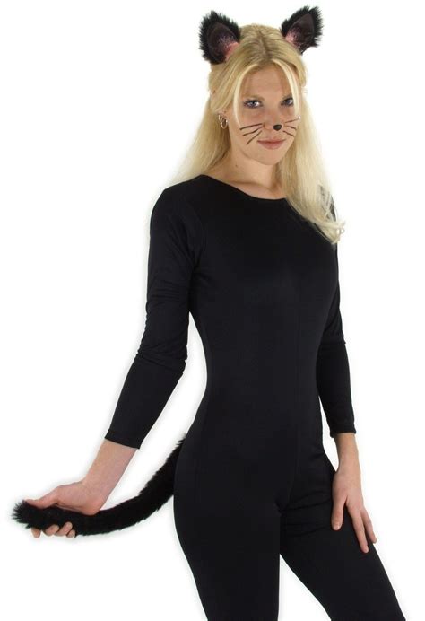 Cat Ears And Tail Kitty Women Pussycat Costume Black Kittyears Cute