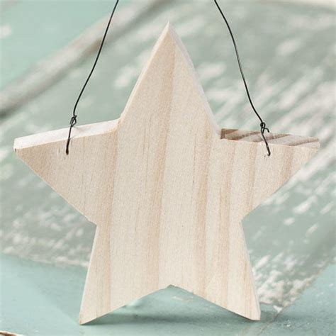 Chunky Unfinished Wood Star Ornament Birdhouses And Houses Wood
