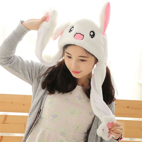 Funny Rabbit Hat Moving Bunny Ears Soft Plush Cap New Style Cute Rabbit