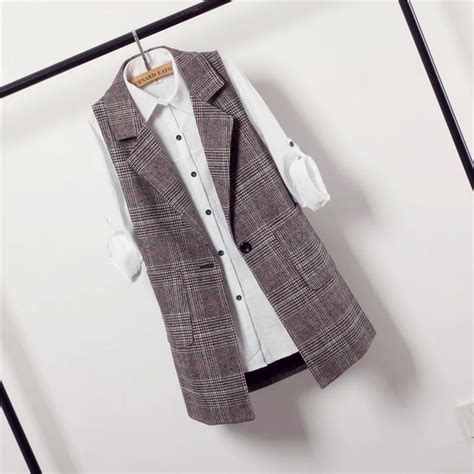 Plaid Suit Vest Female Spring And Autumn Large Size 2020 New Thin Sleeveless Korean Fashion Vest