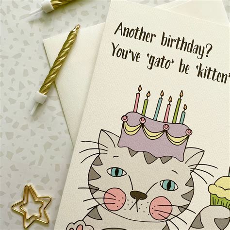 Cat Card Cat Birthday Card Cat Lover Card Cat Pun Card Etsy