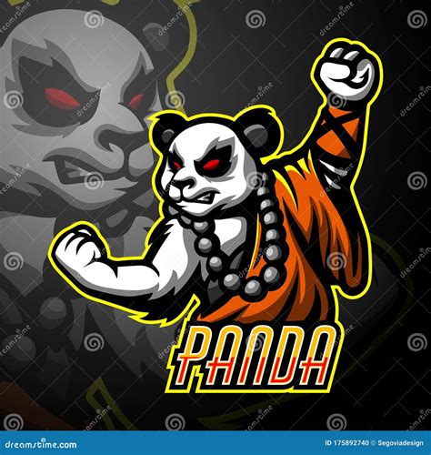 Master Panda Mascot Sport Esport Logo Design Stock Vector