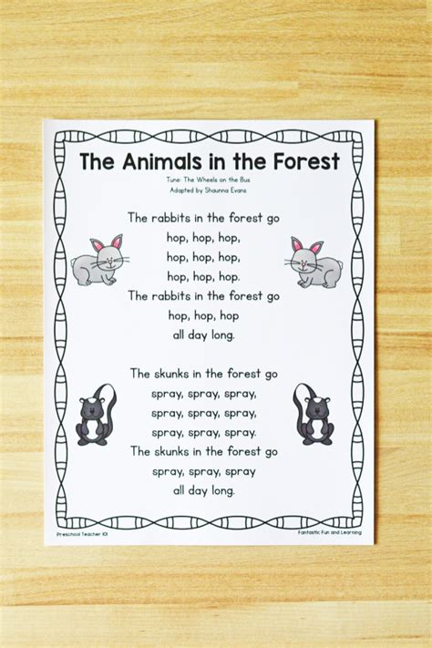 Forest Animals Preschool Circle Time Song Artofit