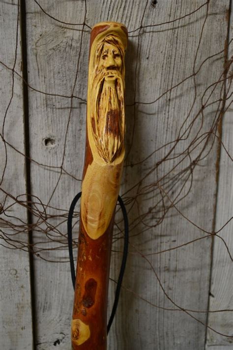 Staff Wood Spirit Walking Stick Carving Staff Hand Carved