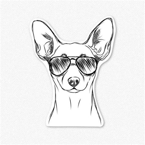 Chillie The Min Pin Decal Sticker Dog Drawing Print Vinyl Stickers