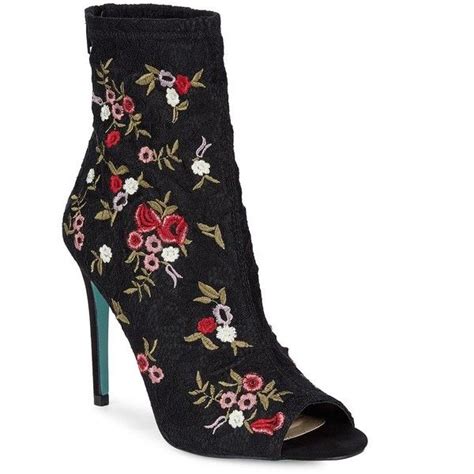 Betsey Johnson Womens Diem Floral Embroidered Textile Booties 129
