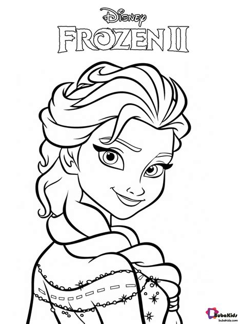 Free Printable Print Frozen Coloring Pages Elsa Hair Down