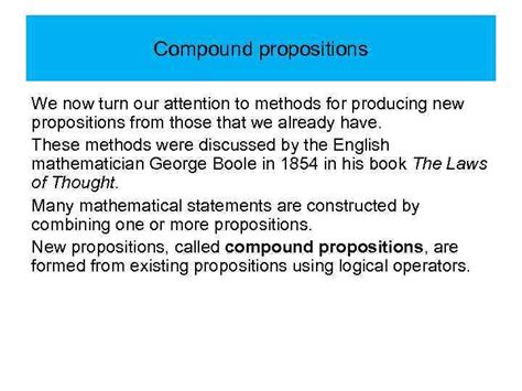Propositional Logic Irina Prosvirnina Propositions Compound
