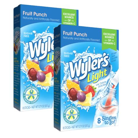 Wyler S Light Singles To Go Powder Packets Fruit Punch Flavor Water