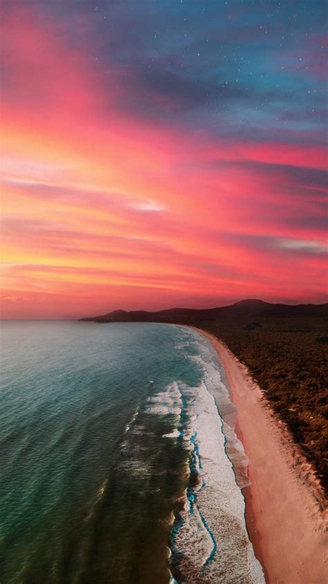 Download Wallpaper 720x1280 Cloud Sky Calm Beach During Sunset