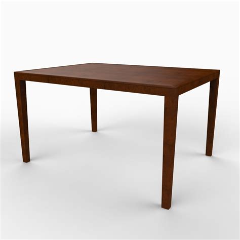 Simple Dining Table 3d Model Max Obj 3ds C4d Lwo Lw Lws Ma Mb