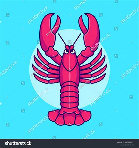 Cute Lobster Drawing Vector Cartoon Illustration Stock Vector Royalty