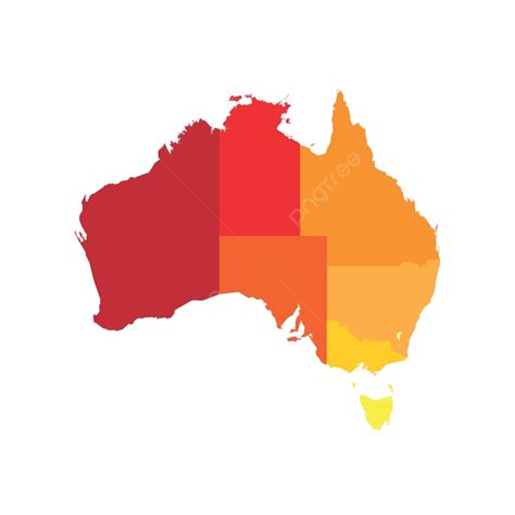 Mapa Vectorial Claro Con Estados Y Territorios Australianos Dejados En Blanco Para Personalizar