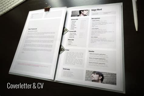 Modern and professional resume template with photo, including matching cover letter and portfolio template? CV, cover letter, portfolio template ~ Cover Letter ...