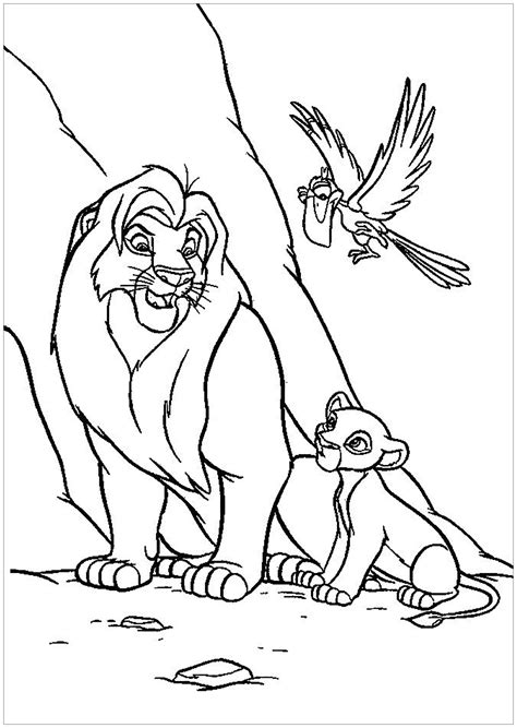 Lion King Coloring Page With Mufasa Simba And Zazu The Lion King