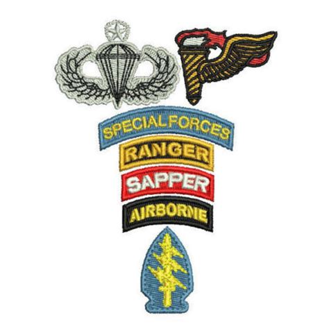 Special Forces Sapper Ranger Airborne Sf Pathfinder Wings Embroidered