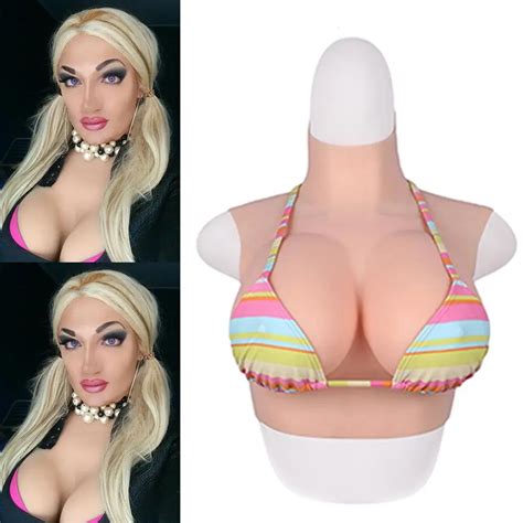 C D E G Cup Cotton Breast Forms Breastplate Fake Boobsdrag Queen Breastplate For Crossdresser