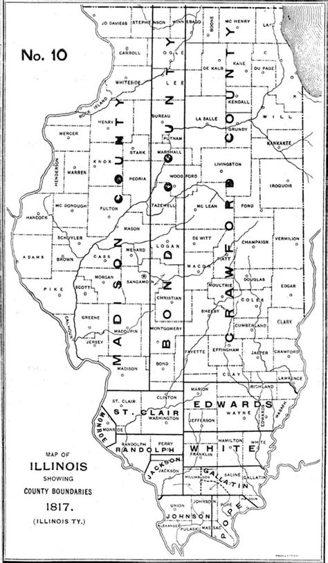 1817 Illinois County Formation Map