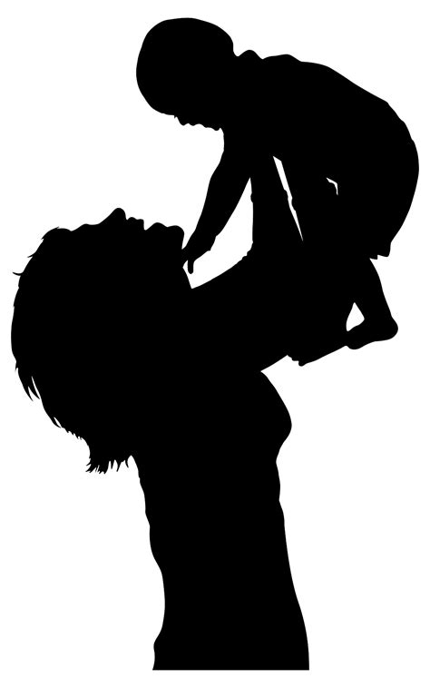 Silhouette Of A Mother Holding Up Her Child Transparent Png Stickpng