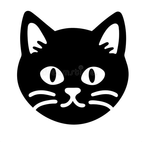Cute Cat Face Icon Isolated Cat Head Symbol Stock Vector