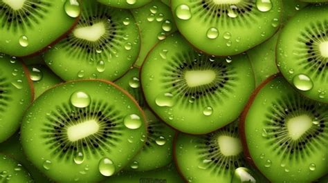 Premium Ai Image A Close Up Of A Kiwi Fruit With Water Droplets On It