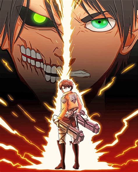 Two hours before the titans attack castle utgard by night, ymir ridicules connie's story about the titan in eren takes his titan form in order to fight. Eren Anime Attack On Titan - NEW Paint By Number - Numeral ...