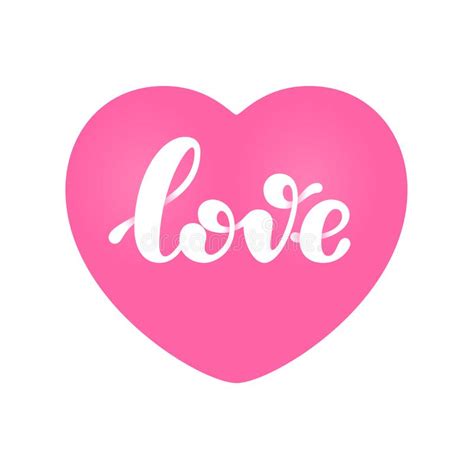 Two Pink Heart With The Word Love Stock Illustration Illustration Of