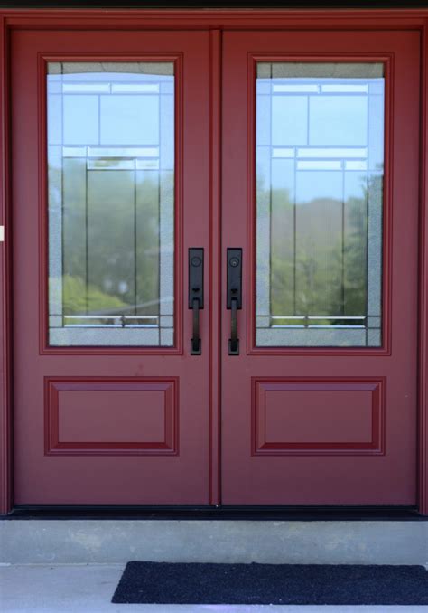 Fiberglass Double Entry Doors With Glass Glass Designs