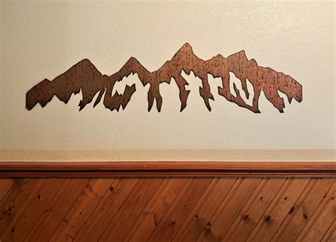 Rustic Grand Tetons National Park Metal Wall Art Wyoming Etsy