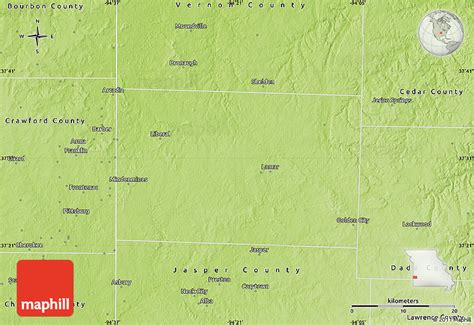 Physical Map Of Barton County