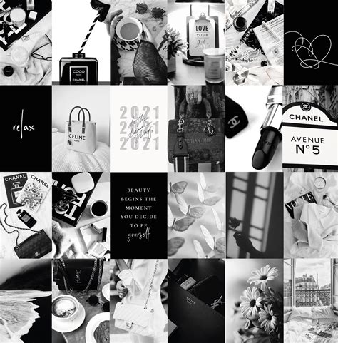 100pcs Black White Collage Kit Aesthetic Teen Girl Aesthetic Etsy