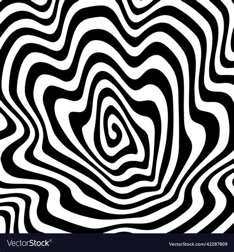 Swirl Hypnotic Black And White Spiral Monochrome Vector Image