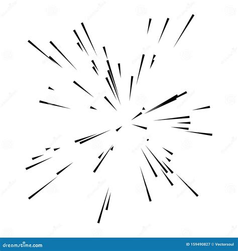 Radial Radiating Lines Burst Explosion Blast Effect Stock Vector