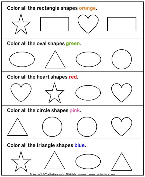 See more ideas about shapes worksheet kindergarten, preschool worksheets, preschool activities. Color the shape - TurtleDiary.com | Preschool math ...