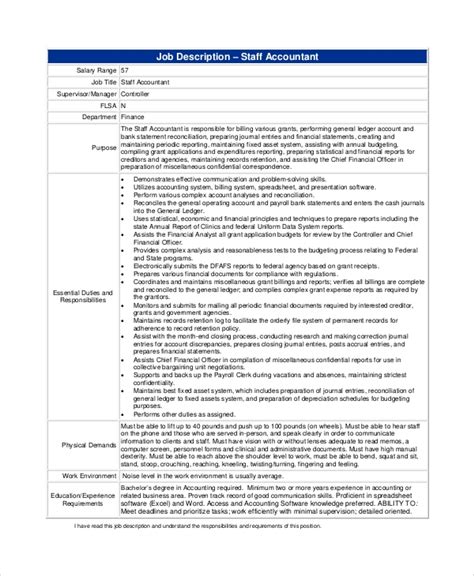 Free 9 Sample Staff Accountant Job Descriptions In Pdf Ms Word