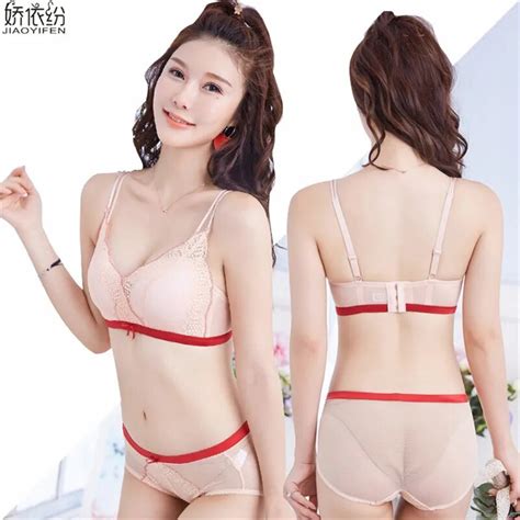 Jyf New Thin Cup Sexy Women Underwear Set Young Girls Lace Bra Panty Set Breathable Lady Sexy