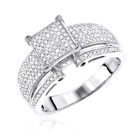 Shop with afterpay on eligible items. Sterling Silver Diamond Engagement Ring 0.92ct