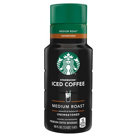 Starbucks Unweetened Premium Iced Coffee Drink 48 Oz Bottle