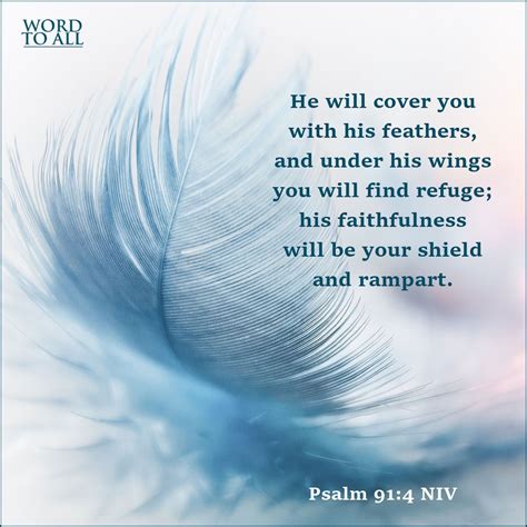 Psalm Niv He Will Cover You With His Feathers And Under His