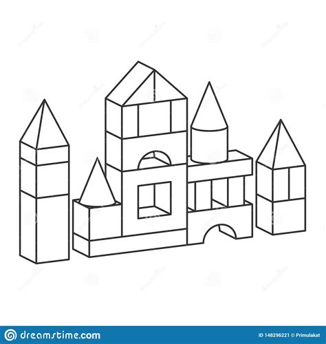 Push pack to pdf button and download pdf coloring book for free. Line Style Toy Building Tower Illustration For Coloring ...