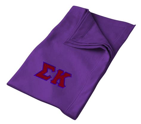 Discount Sigma Kappa Lettered Twill Sweatshirt Blanket Sale 3495
