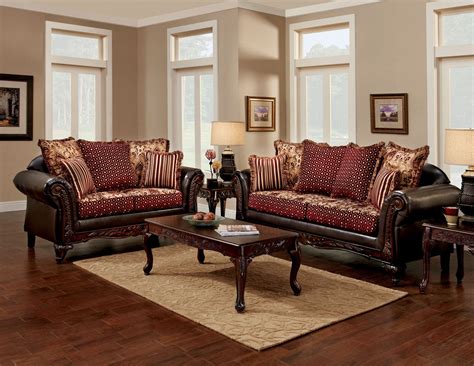 Furniture Of America Ellis Traditional Sofa In Burgundy Chenille Fabric