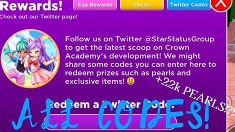 All Of The New Crown Academy Codes Youtube
