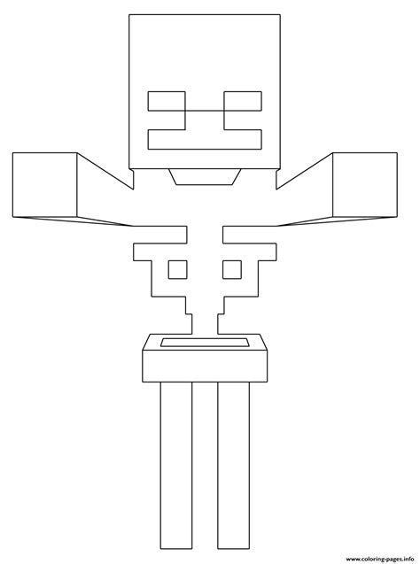 Minecraft Skeleton Coloring Pages Printable
