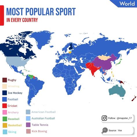 Most Popular Sport In Every Country By Mapster17 Maps On The Web