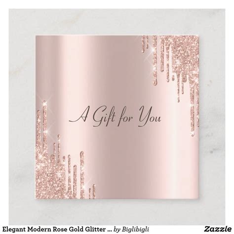 Elegant Modern Rose Gold Glitter Drips Discount Card Zazzle In 2022