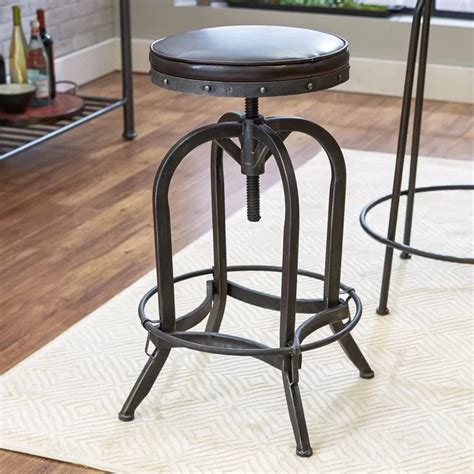 Houghton Adjustable Height Swivel Bar Stool In Swivel Bar Stools