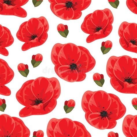 seamless poppy pattern stock vector illustration of decoration 25562363